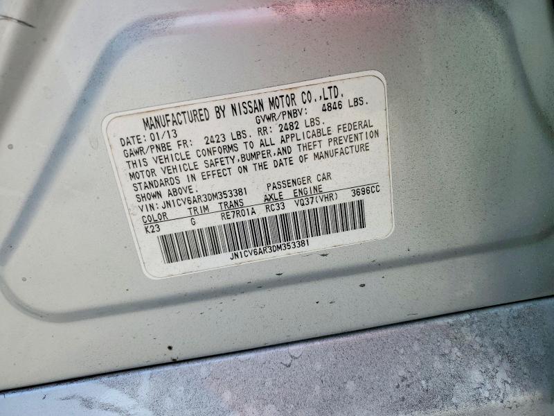 47433986 :رقم المزاد ، JN1CV6AR3DM353381 vin ، 2013 Infiniti G37 Sedan مزاد بيع