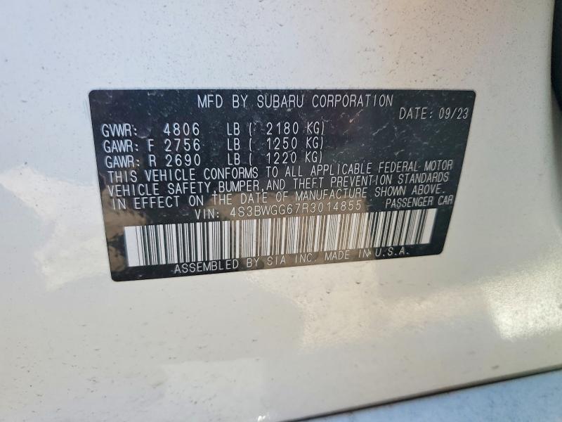 46617666 :رقم المزاد ، 4S3BWGG67R3014855 vin ، 2024 Subaru Legacy مزاد بيع