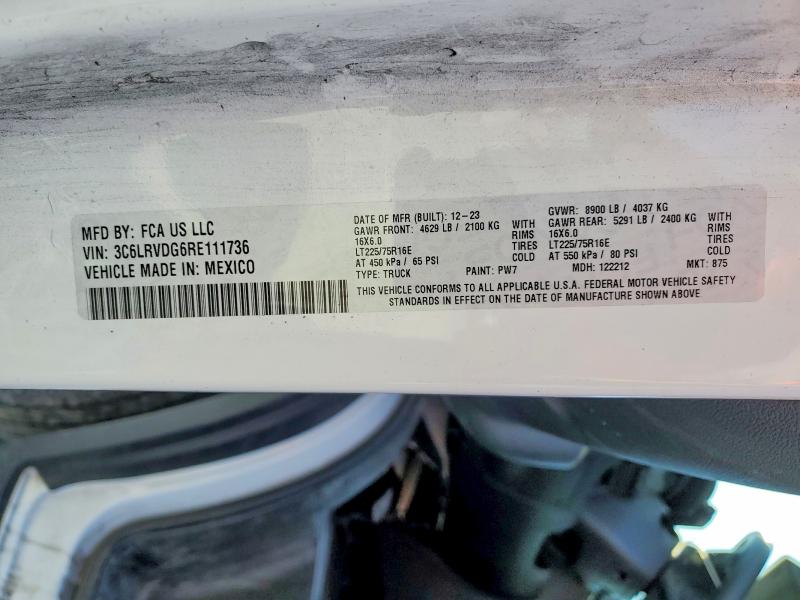 Продаж на аукціоні авто 2024 Ram Promaster 2500, vin: 3C6LRVDG6RE111736, номер лоту: 78561085