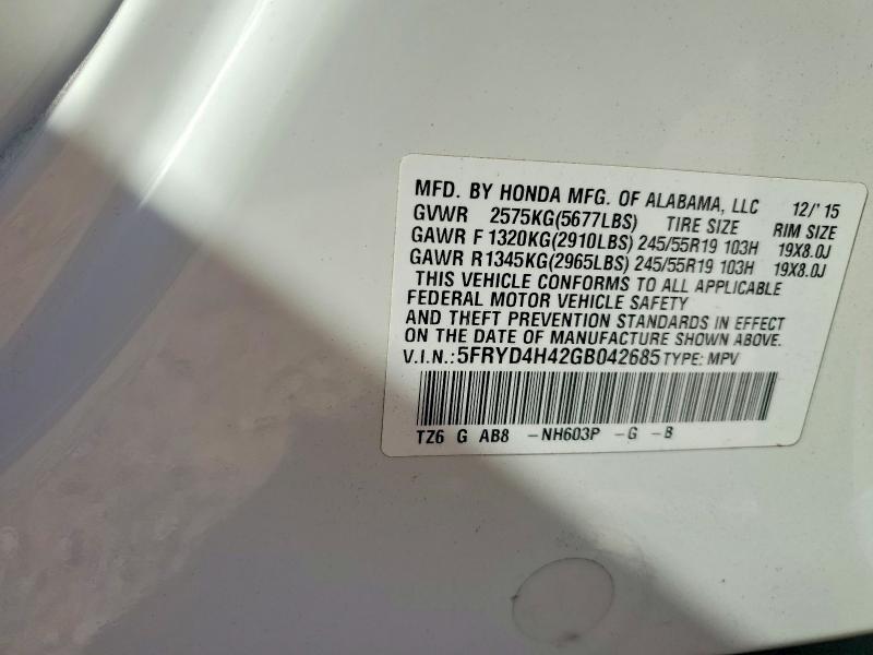 Aukcja sprzedaży 2016 Acura Mdx, vin: 5FRYD4H42GB042685, numer aukcji: 46536116