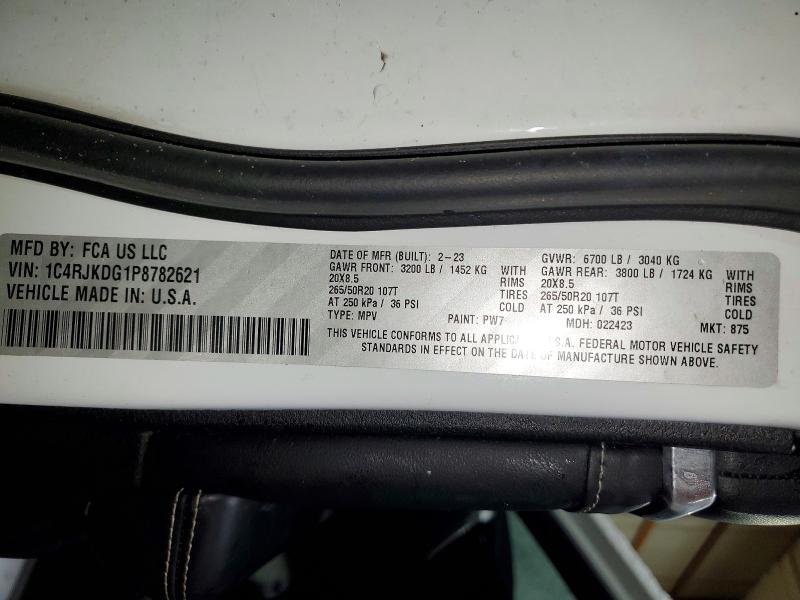 Продажа на аукционе авто 2023 Jeep Grand Cherokee, vin: 1C4RJKDG1P8782621, номер лота: 46027016