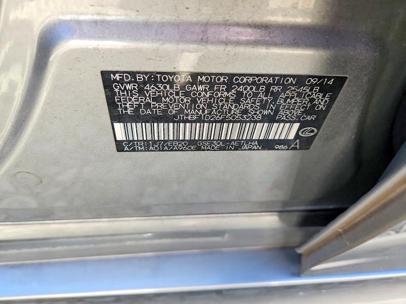 Продажа на аукционе авто 2015 Lexus Is 250, vin: JTHBF1D26F5053238, номер лота: 46717936