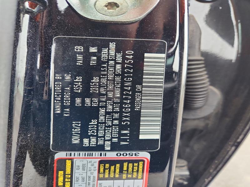 Aukcja sprzedaży 2022 Kia K5, vin: 5XXG64J24NG127540, numer aukcji: 41693316