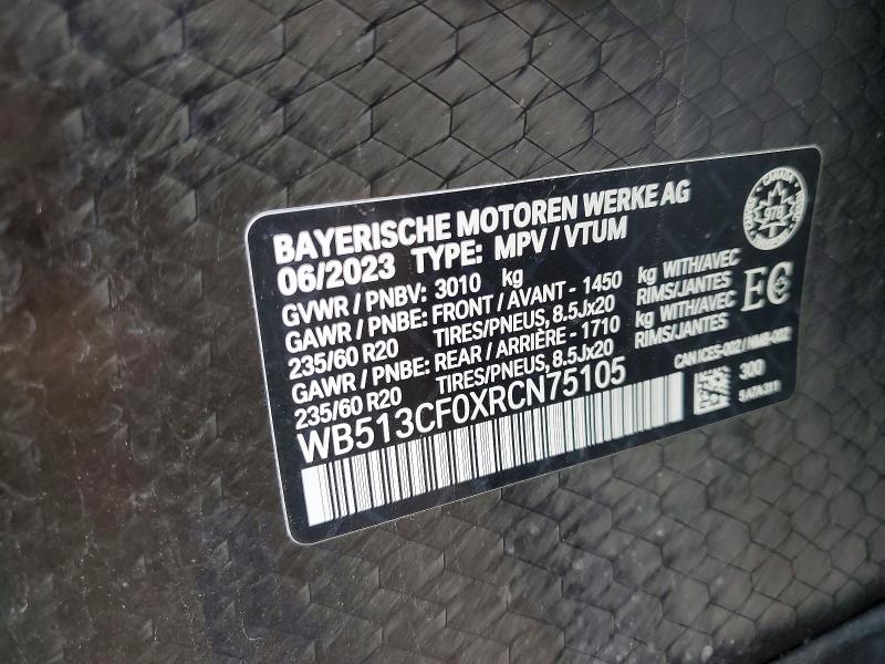 Продажа на аукционе авто 2024 Bmw Ix, vin: WB513CF0XRCN75105, номер лота: 79927325