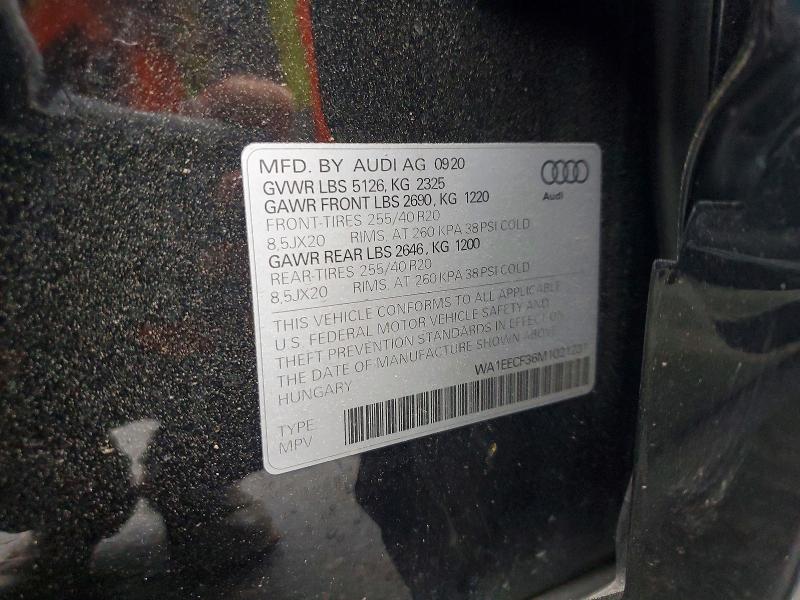 77869615 :رقم المزاد ، WA1EECF36M1021231 vin ، 2021 Audi Q3 مزاد بيع