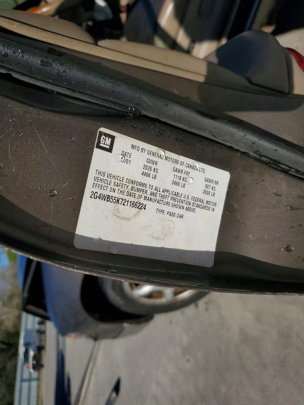 45931136 :رقم المزاد ، 2G4WB55K721166224 vin ، 2002 Buick Regal مزاد بيع
