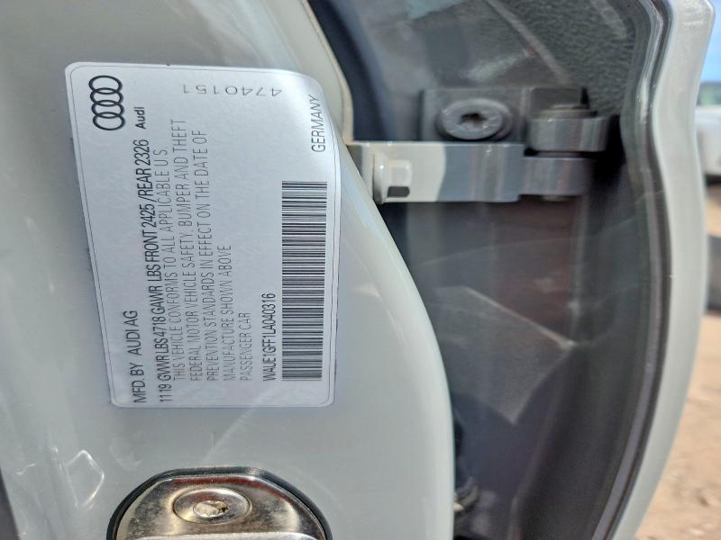 45975276 :رقم المزاد ، WAUE1GFF1LA040316 vin ، 2020 Audi S3 مزاد بيع