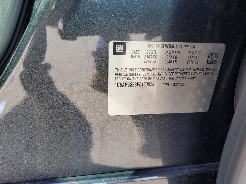 79226185 :رقم المزاد ، 1G6AR5S33F0133829 vin ، 2015 Cadillac Cts مزاد بيع