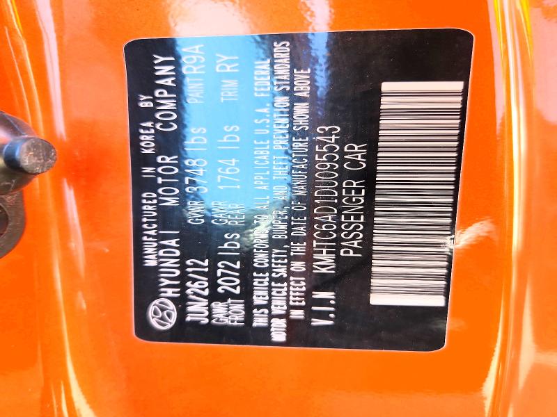 Продажа на аукционе авто 2013 Hyundai Veloster, vin: KMHTC6AD1DU095543, номер лота: 41942126