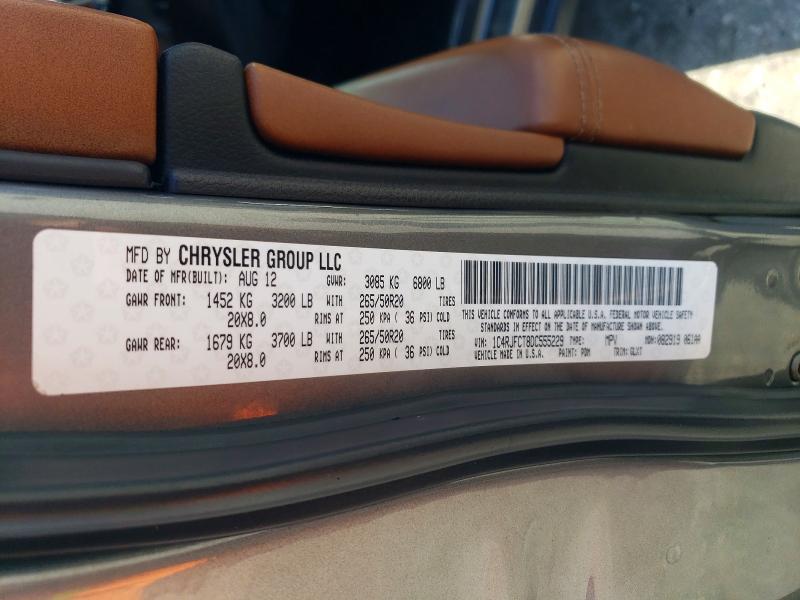 2013 Jeep Grand Cherokee მანქანა იყიდება აუქციონზე, vin: 1C4RJFCT8DC555229, აუქციონის ნომერი: 79978075