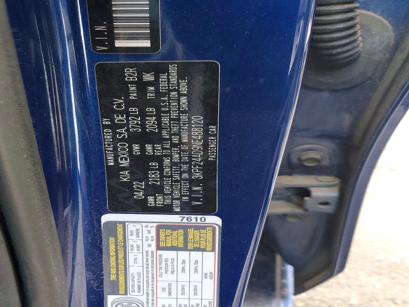 Продажа на аукционе авто 2022 Kia Forte, vin: 3KPF24AD9NE488120, номер лота: 47772966