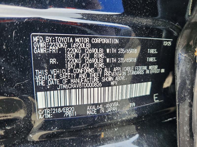 Продаж на аукціоні авто 2026 Toyota Rav4, vin: JTM6CRAV8TD000826, номер лоту: 46551806