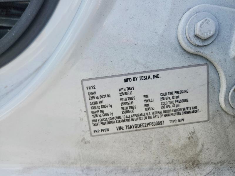 Продаж на аукціоні авто 2023 Tesla Model Y, vin: 7SAYGDEE2PF600897, номер лоту: 47294246
