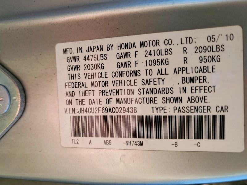 46208426 :رقم المزاد ، JH4CU2F69AC029438 vin ، 2010 Acura Tsx مزاد بيع