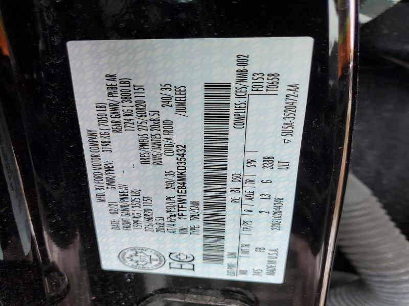 Продаж на аукціоні авто 2021 Ford F150, vin: 1FTFW1E84MKD35432, номер лоту: 78907685