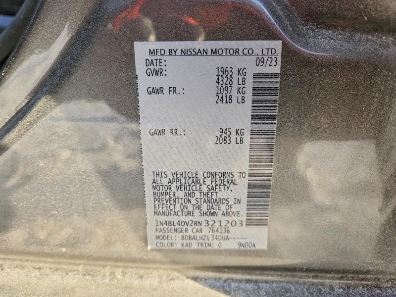 Продажа на аукционе авто 2024 Nissan Altima, vin: 1N4BL4DV2RN321203, номер лота: 46085796