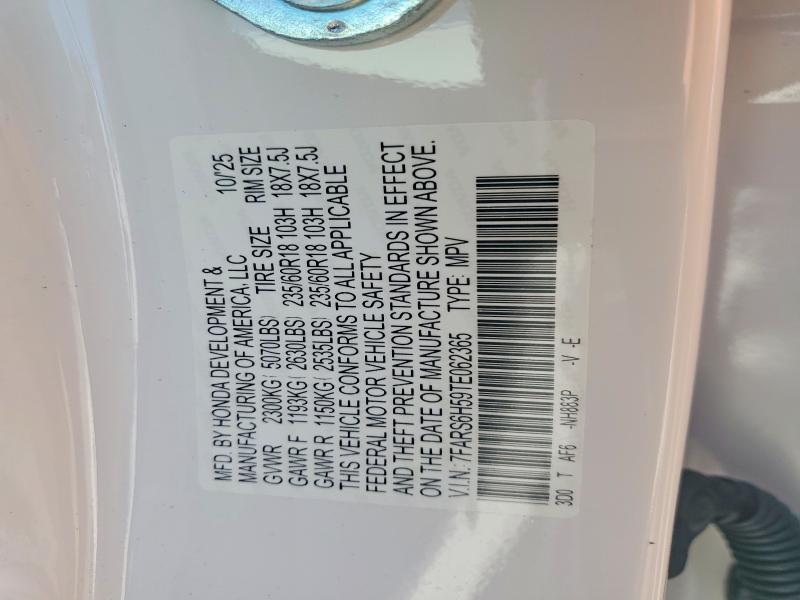 48181566 :رقم المزاد ، 7FARS6H59TE062365 vin ، 2026 Honda Cr-v مزاد بيع