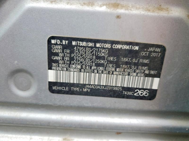 Aukcja sprzedaży 2018 Mitsubishi Outlander, vin: JA4AD3A3XJZ019925, numer aukcji: 46122146
