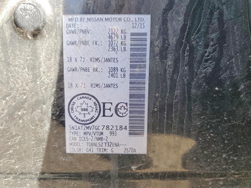 41740646 :رقم المزاد ، 5N1AT2MV7GC782184 vin ، 2016 Nissan Rogue مزاد بيع