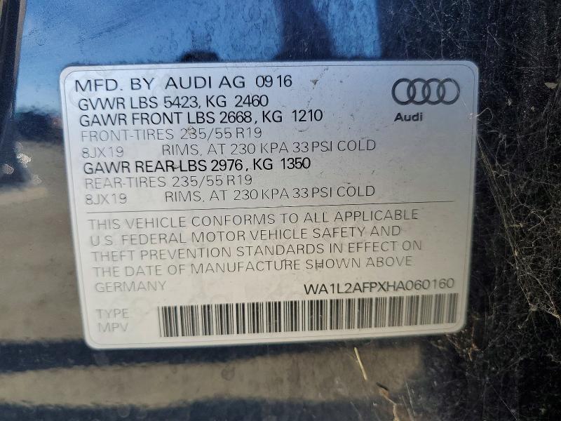 Продажа на аукционе авто 2017 Audi Q5, vin: WA1L2AFPXHA060160, номер лота: 79547295