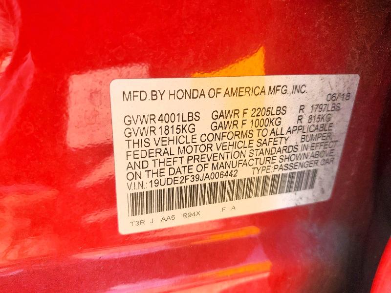 46740796 :رقم المزاد ، 19UDE2F39JA006442 vin ، 2018 Acura Ilx مزاد بيع