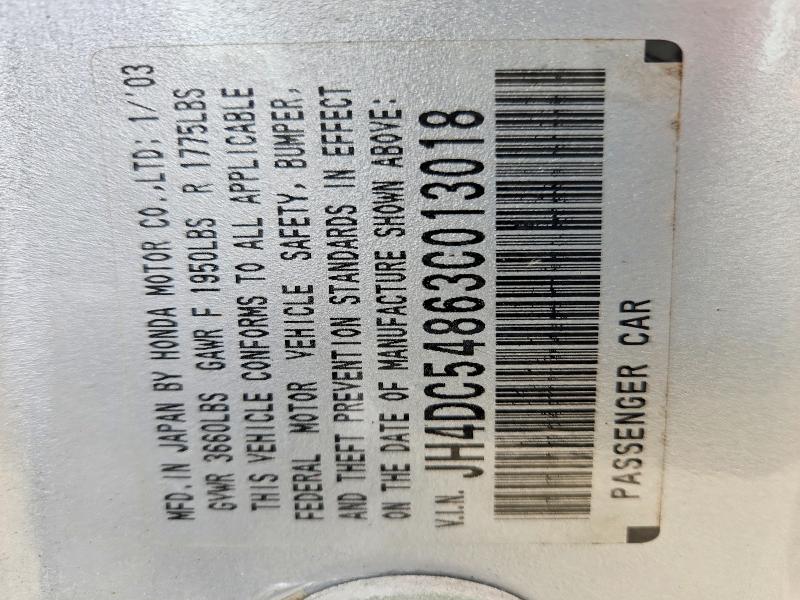 Продаж на аукціоні авто 2003 Acura Rsx, vin: JH4DC54863C013018, номер лоту: 46098256