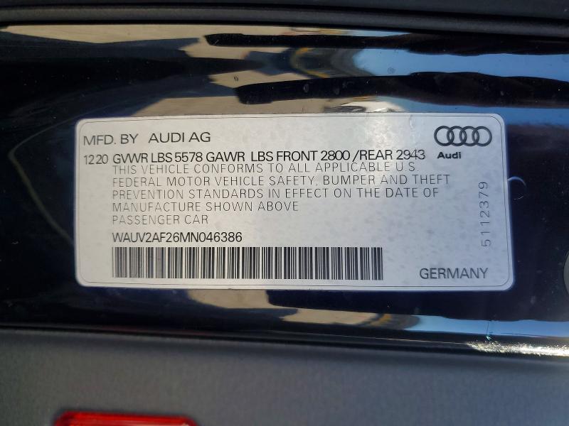 Продажа на аукционе авто 2021 Audi A7, vin: WAUV2AF26MN046386, номер лота: 46747266