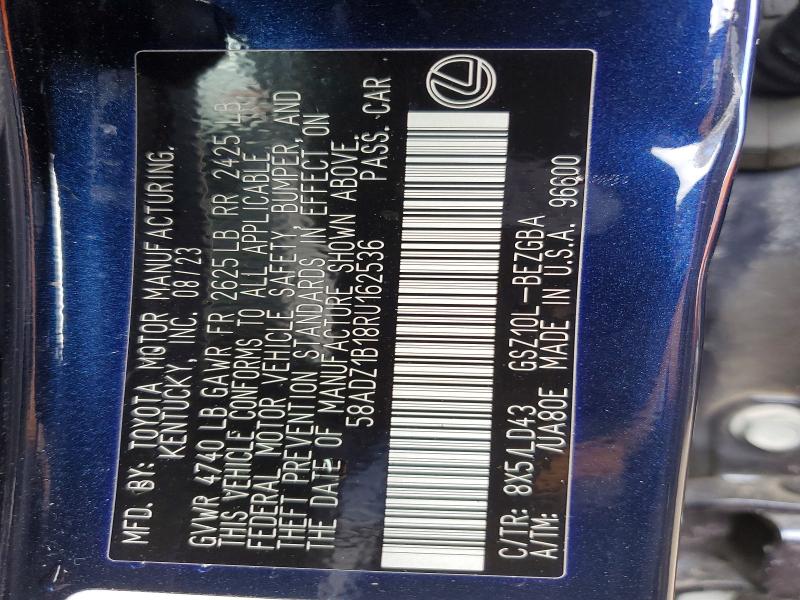 2024 Lexus Es 350 მანქანა იყიდება აუქციონზე, vin: 58ADZ1B18RU162536, აუქციონის ნომერი: 46573516