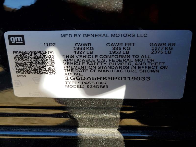 47286006 :رقم المزاد ، 1G6DA5RK9P0119033 vin ، 2023 Cadillac Ct4 مزاد بيع