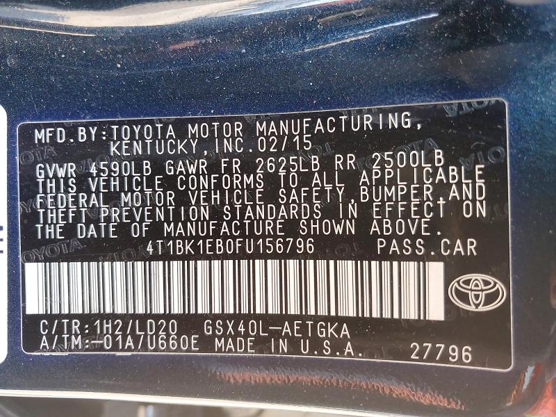 Aukcja sprzedaży 2015 Toyota Avalon, vin: 4T1BK1EB0FU156796, numer aukcji: 79027235
