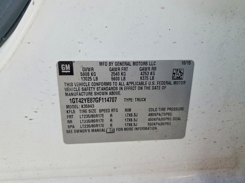 Aukcja sprzedaży 2016 Gmc Sierra, vin: 1GT42YE87GF114707, numer aukcji: 47629076