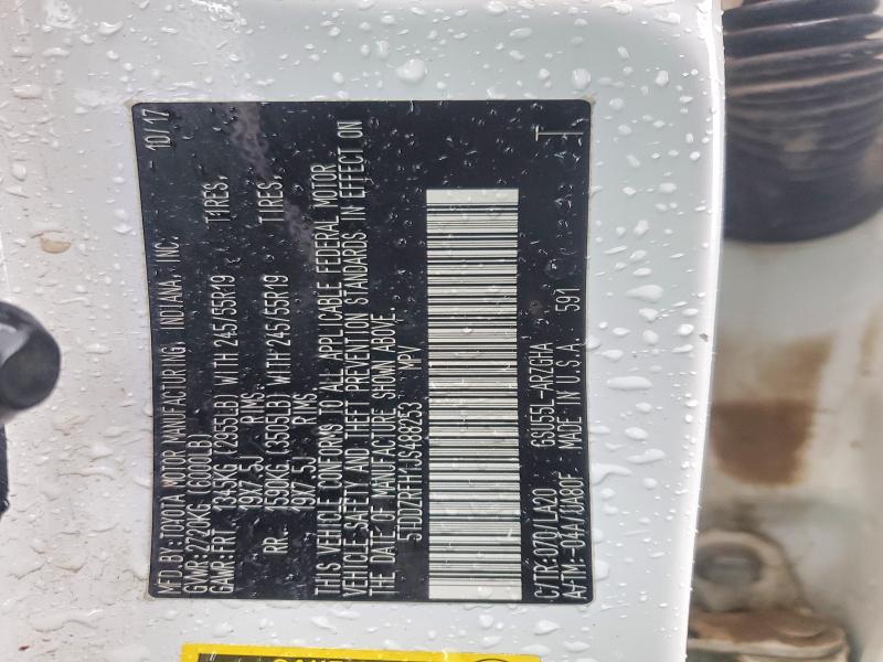 2018 Toyota Highlander მანქანა იყიდება აუქციონზე, vin: 5TDDZRFH1JS488253, აუქციონის ნომერი: 41735746