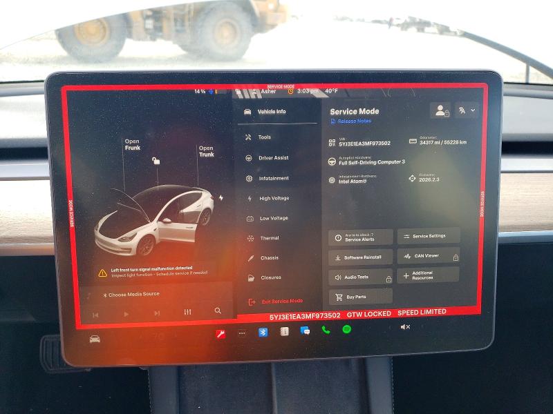 Aukcja sprzedaży 2021 Tesla Model 3, vin: 5YJ3E1EA3MF973502, numer aukcji: 46098006
