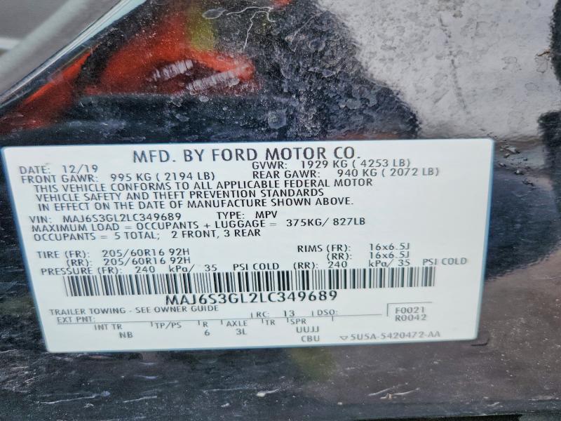 Aukcja sprzedaży 2020 Ford Ecosport, vin: MAJ6S3GL2LC349689, numer aukcji: 46195146