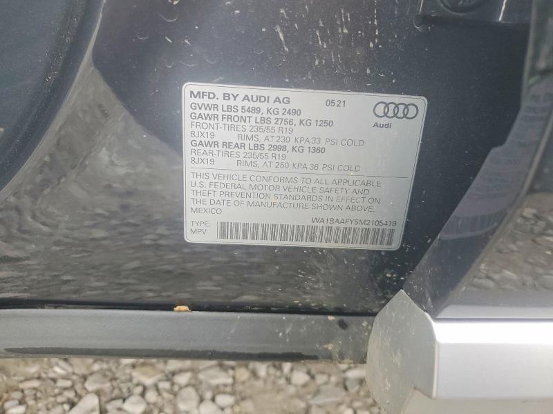 Продаж на аукціоні авто 2021 Audi Q5, vin: WA1BAAFY5M2105419, номер лоту: 47637846