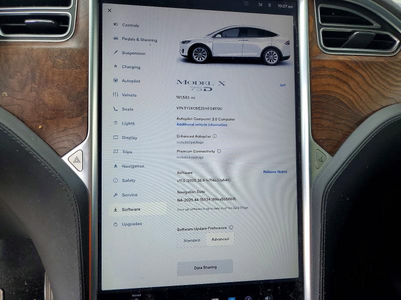 Aukcja sprzedaży 2017 Tesla Model X, vin: 5YJXCBE25HF041720, numer aukcji: 79300625