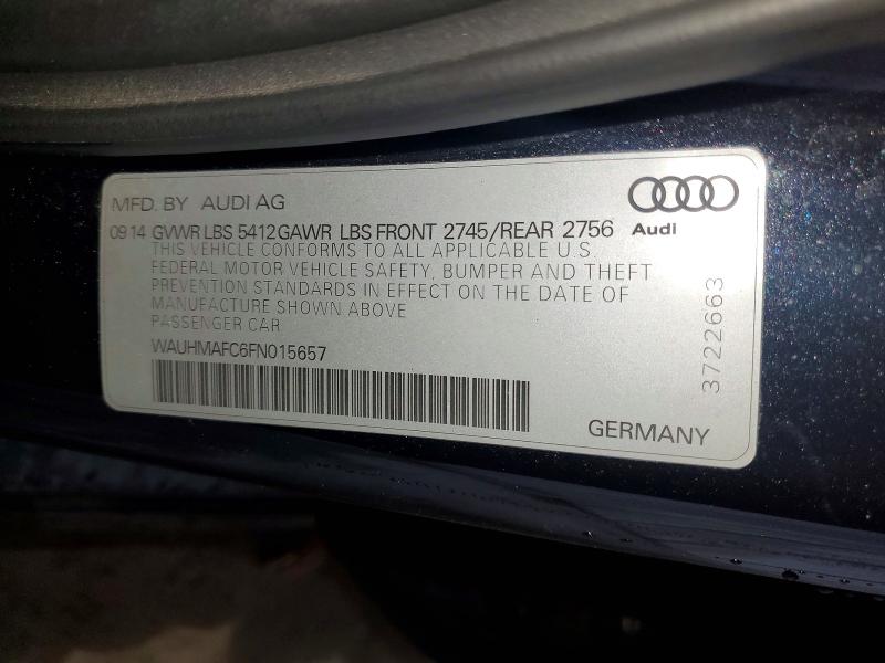 46343676 :رقم المزاد ، WAUHMAFC6FN015657 vin ، 2015 Audi A6 مزاد بيع