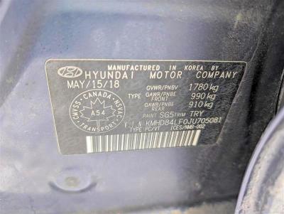 76998105 :رقم المزاد ، KMHD84LF0JU705081 vin ، 2018 Hyundai Elantra مزاد بيع