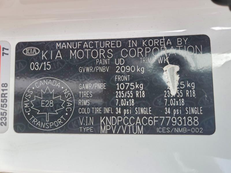 Продажа на аукционе авто 2015 Kia Sportage, vin: KNDPCCAC6F7793188, номер лота: 79606415