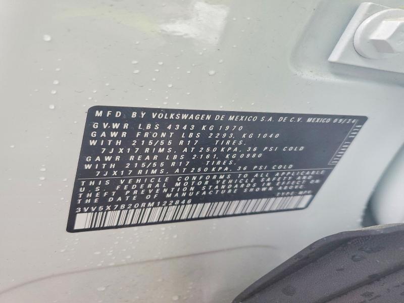 Продажа на аукционе авто 2024 Volkswagen Taos, vin: 3VV5X7B20RM122846, номер лота: 45513096