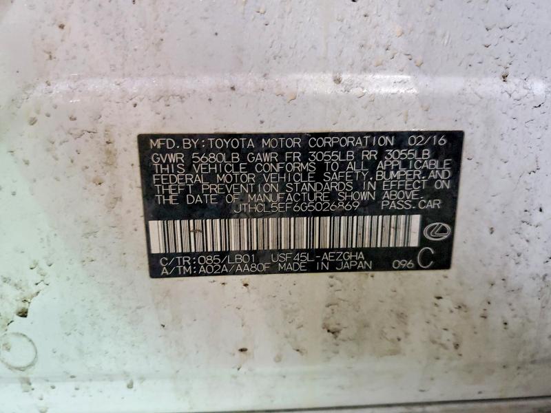 41733306 :رقم المزاد ، JTHCL5EF6G5026869 vin ، 2016 Lexus Ls 460 مزاد بيع