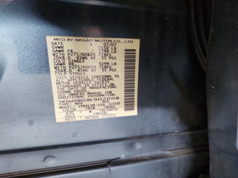 Aukcja sprzedaży 2008 Infiniti Qx56, vin: 5N3AA08D18N902098, numer aukcji: 46411706