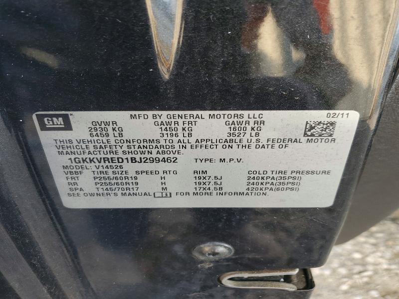 Aukcja sprzedaży 2011 Gmc Acadia, vin: 1GKKVRED1BJ299462, numer aukcji: 45451046