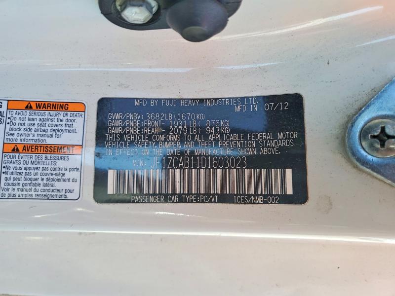 79442745 :رقم المزاد ، JF1ZCAB11D1603023 vin ، 2013 Subaru Brz مزاد بيع