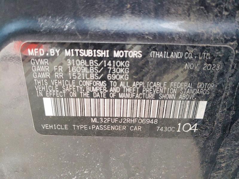 Продаж на аукціоні авто 2024 Mitsubishi Mirage, vin: ML32FUFJ2RHF06948, номер лоту: 78881555