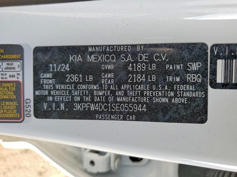 Aukcja sprzedaży 2025 Kia K4, vin: 3KPFW4DC1SE055944, numer aukcji: 46189636