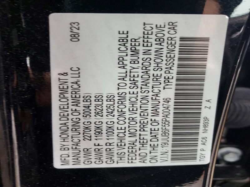 79793455 :رقم المزاد ، 19UUB6F55PA004746 vin ، 2023 Acura Tlx مزاد بيع