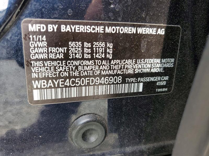 Продажа на аукционе авто 2015 Bmw 740, vin: WBAYE4C50FD946908, номер лота: 47089866