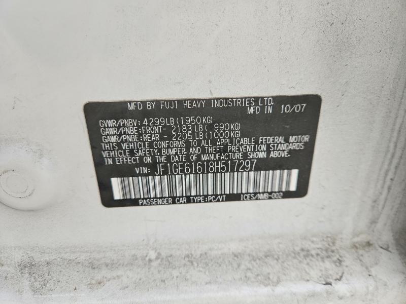 Aukcja sprzedaży 2008 Subaru Impreza, vin: JF1GE61618H517297, numer aukcji: 47055736