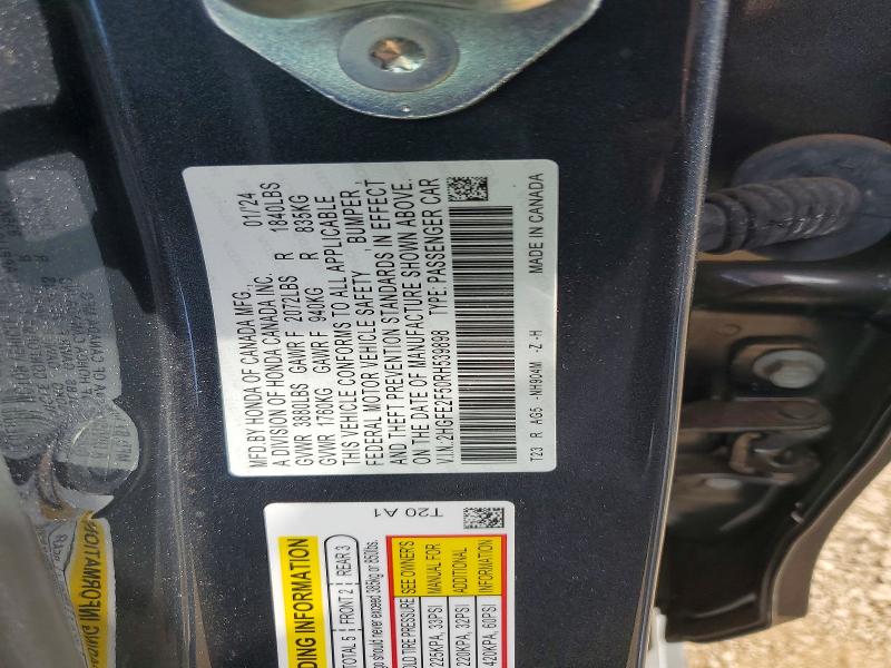 Aukcja sprzedaży 2024 Honda Civic, vin: 2HGFE2F50RH539898, numer aukcji: 45489976